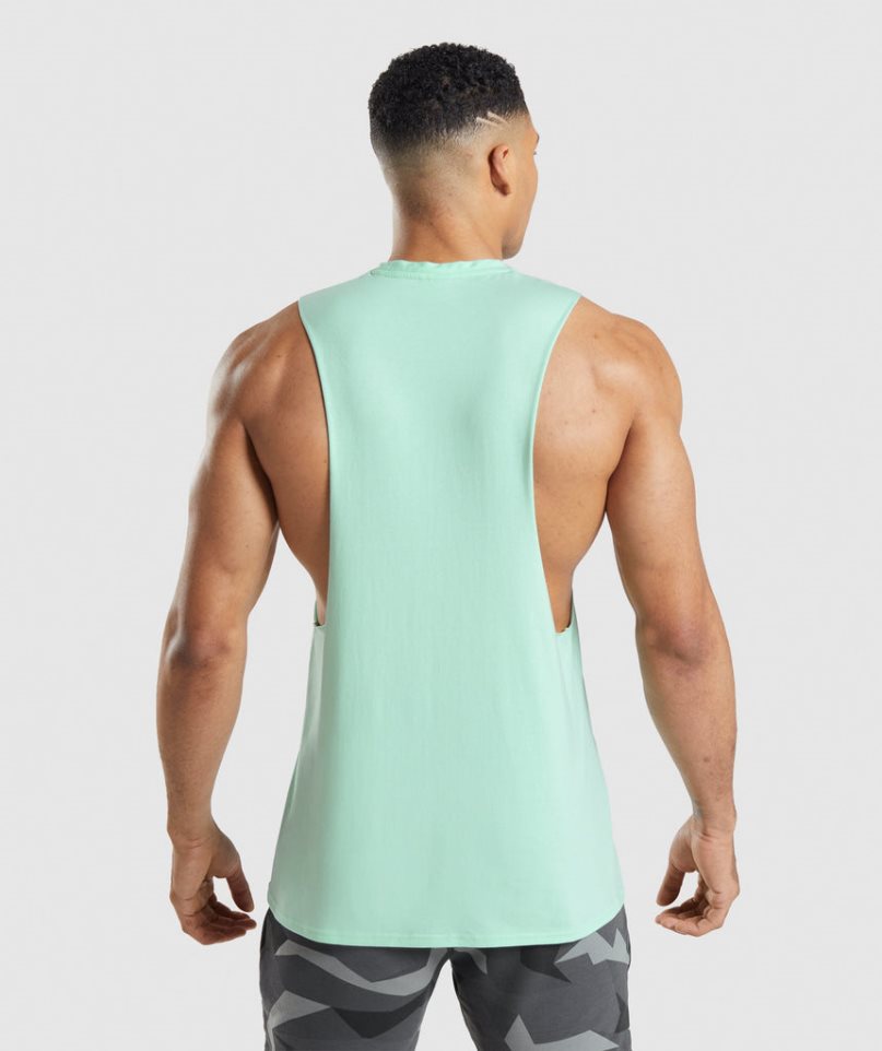 Men's Gymshark Critical Drop Arm Tanks Mint | CA 186N5A